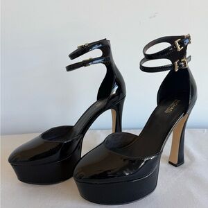 Michael Kors Patent Black Platform Heels